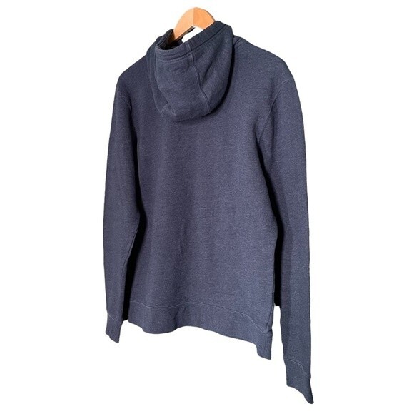 Marmot Pullover Hoodie Navy Heather Fleece Lined Graphic Print Men’s Size Medium - Picture 4 of 8